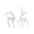 Олени Набор 2 шт 16 см прозрачные акрил