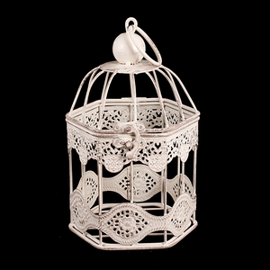 Клетка декоративная Ажур 13х20 см бежевая потертая