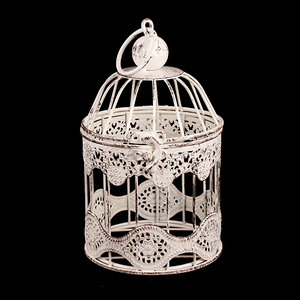 Клетка декоративная Ажур 12х20 см бежевая потертая