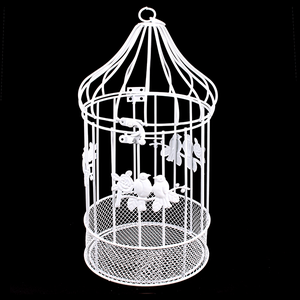 Клетка декоративная Птички на ветке Роза 15х27 см белая