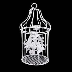 Клетка декоративная Птички на ветке Роза 12х23 см белая