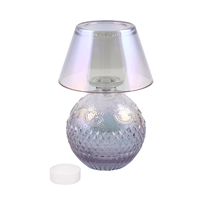 Подсвечник Лампа Тет-а-тет со свечой 18 см фиолетовый голографик