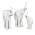 Три слона Хобот вверх 30,26,19 см белые с золотом