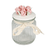 Баночка для чая Розы 300 мл розовые цветы белая крышка