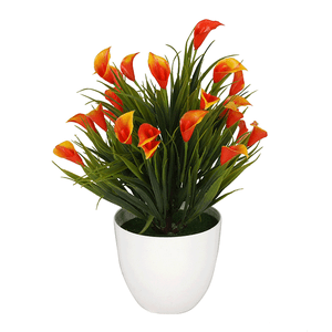 Букет декоративный Каллы 28 см оранжевые цветы