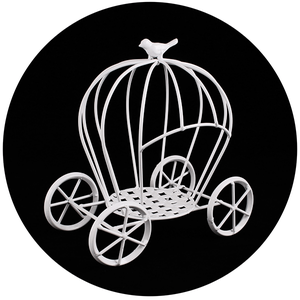 Кашпо Карета 23х25 см белое металл