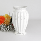 Ваза Греция 20 см серебряные блики белая глянцевая