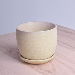 Кашпо для суккулентов Кейли 0,4 л фактурное оливковое фиксированный поддон