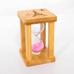 Часы песочные 3 минуты 10 см квадро розовый песок