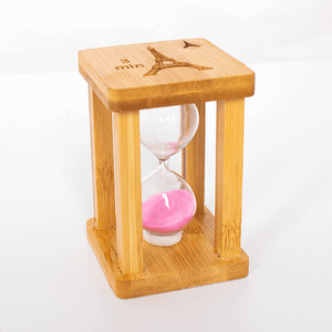 Часы песочные ± 3 минуты 10 см квадро розовый песок