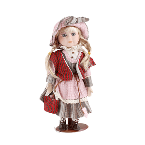 Кукла Маленькая леди 30 см розовое платье серый жилет