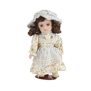 Кукла Девочка 20 см светлое платье в цветочек и полоску