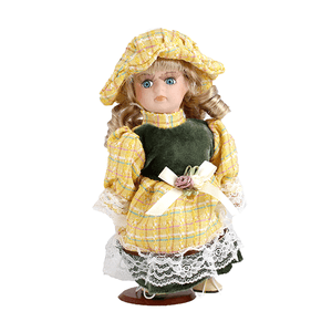 Кукла Девочка 20 см желто-зеленое платье