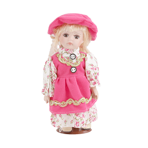 Кукла Девочка 20 см розовый сарафан рубашка в цветочек