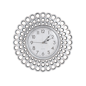 Часы настенные Соты 35 см серебро бесшумный механизм