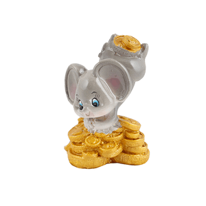 Мышка денежная на монетах Акробат 9 см цветная
