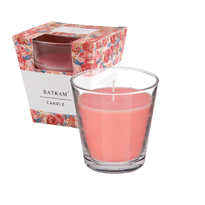 Свеча ароматическая в стакане Цветочный аромат 7 см розовая