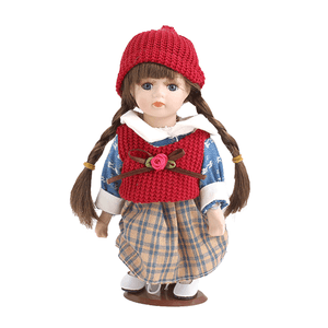 Кукла Осень 20 см красно-коричневый костюм