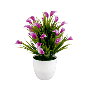 Букет декоративный Каллы 28 см пурпурные цветы