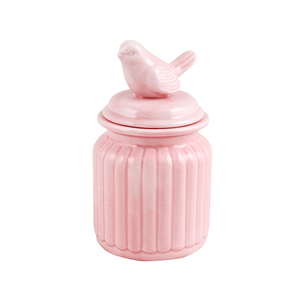 Баночка для чая Соловушка 320 мл светло-розовая керамика