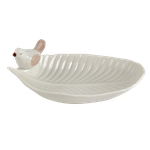 Тарелка декоративная Монстера Птичка 15х5 см белая керамика