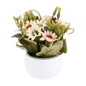 Букет декоративный Хризантемы 15 см цикламен пурпур белый