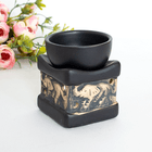 Аромалампа Караван слонов 8 см куб черная матовая серые слоны