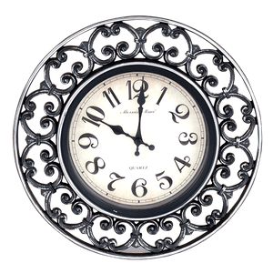 Часы настенные 29 см черненое серебро имитация ковки