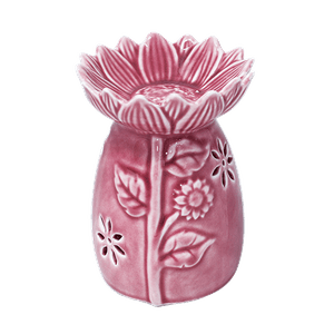 Аромалампа Подсолнух 13 см резная розовая