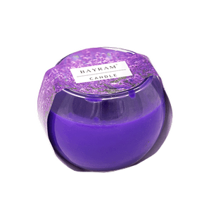 Свеча в стакане 7 см аромат Лаванды фиолетовая
