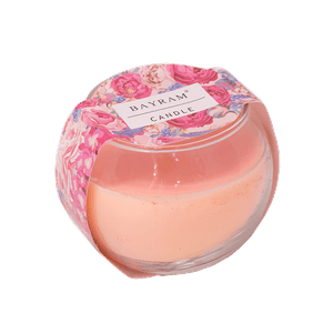 Свеча в стакане 7 см аромат Пиона розовая