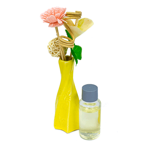 Ароматизатор Весенний букет с аромамаслом Цветы 30 мл желтая ваза