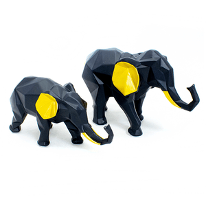 Слоны пара 25,22 см черные с золотом