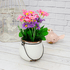 Букет декоративный Космея 19 см розово-фиолетовые цветы белое кашпо
