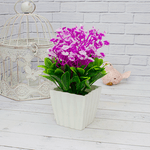 Букет декоративный Полевые цветы 20 см бело-пурпурный