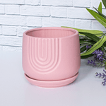 Кашпо Хлоя 13х12 см пастельно-розовое фиксированный поддон