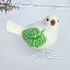 Фигурка Птичка Монстера 11х10 см белая с зеленым смотрит вправо