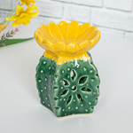 Аромалампа Кактус 9 см желтый цветок зеленая