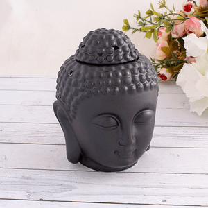 Аромалампа Будда 14 см черная сатиновая
