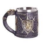 Кружка Герб Лев 430 мл темная и светлое золото