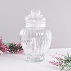 Баночка для хранения Тиффани 450 мл прозрачная