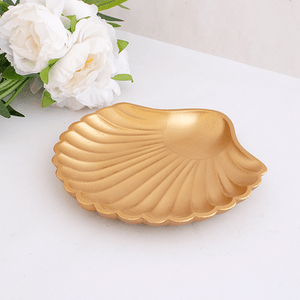 Тарелка декоративная Ракушка 23х23 см кремовое золото