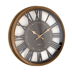 Часы настенные Лофт 30 см римские цифры черный циферблат темная бронза корпус