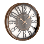 Часы настенные Лофт 30 см арабские цифры черный циферблат коричневый корпус