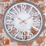 Часы настенные Лофт 30 см арабские цифры белый циферблат серый корпус