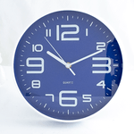 Часы настенные 25 см синий циферблат белый корпус