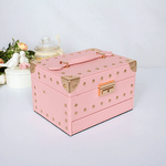 Шкатулка для украшений 18х14 см розовая экокожа