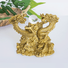 Фигура Два Дракона и хрустальный шар 15х13 см под бронзу