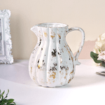 Ваза Кувшин Венди 16х18 см белая с золотом