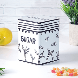 Банка для сахара 1,45 л рисунок бамбук белая с черным